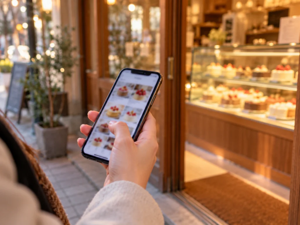 ケーキ屋さん ホームページ スマホで調べる お客様 営業時間 予約