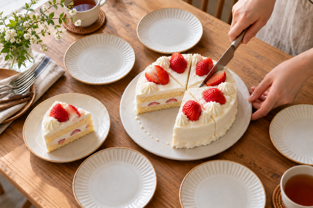 ケーキ 5号 何人分 家族 切り分け